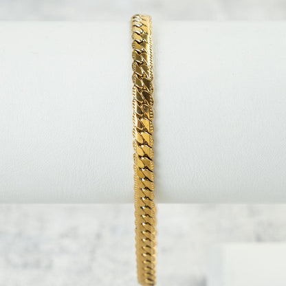 Combo Serpiente Grabada Oro Laminado Italiano 18K – Cadena + Pulsera
