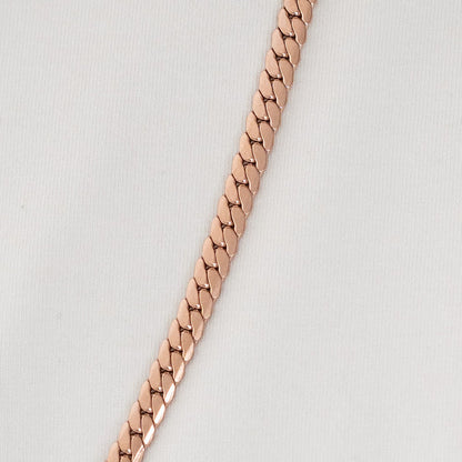 Cadena Serpiente Oro Rosa Laminado Italiano 18K