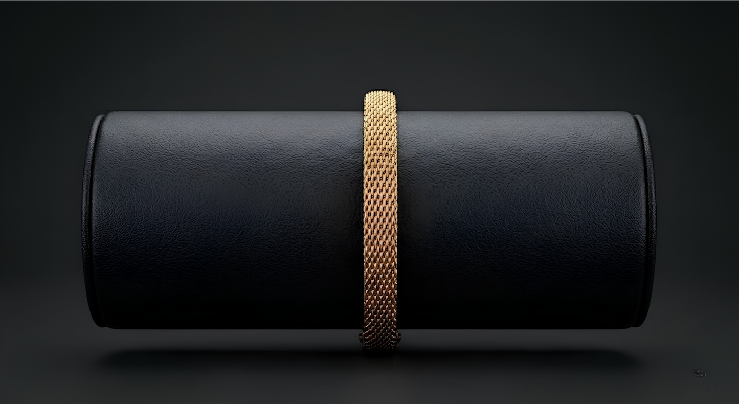 Pulseras Tejidas en Oro Laminado 18K: El Peso del Éxito.