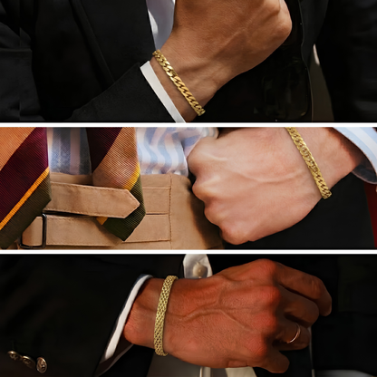 Pulseras Tejidas en Oro Laminado 18K: El Peso del Éxito.