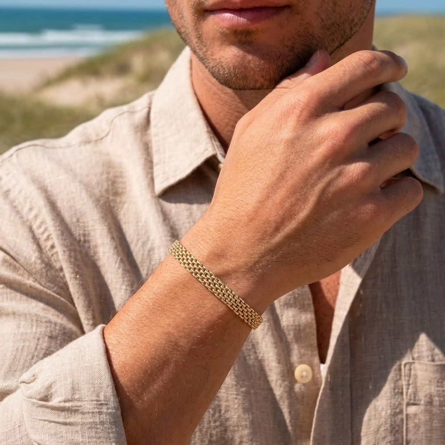 Pulseras Tejidas en Oro Laminado 18K: El Peso del Éxito.