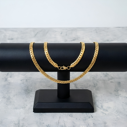 Combo Serpiente Grabada Oro Laminado Italiano 18K – Cadena + Pulsera